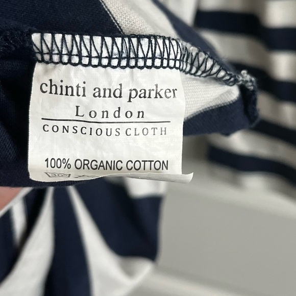 Chinti & Parker Long Sleeve Organic Cotton Striped Tshirt Size Small - Picture 5 of 5